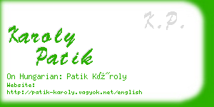 karoly patik business card